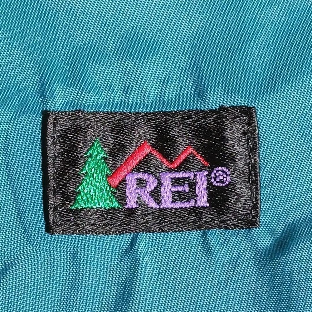REI Elements Rain Jacket Kids Large 12/14 Teal Parka Outdoor Vintage 90s - Picture 3 of 15